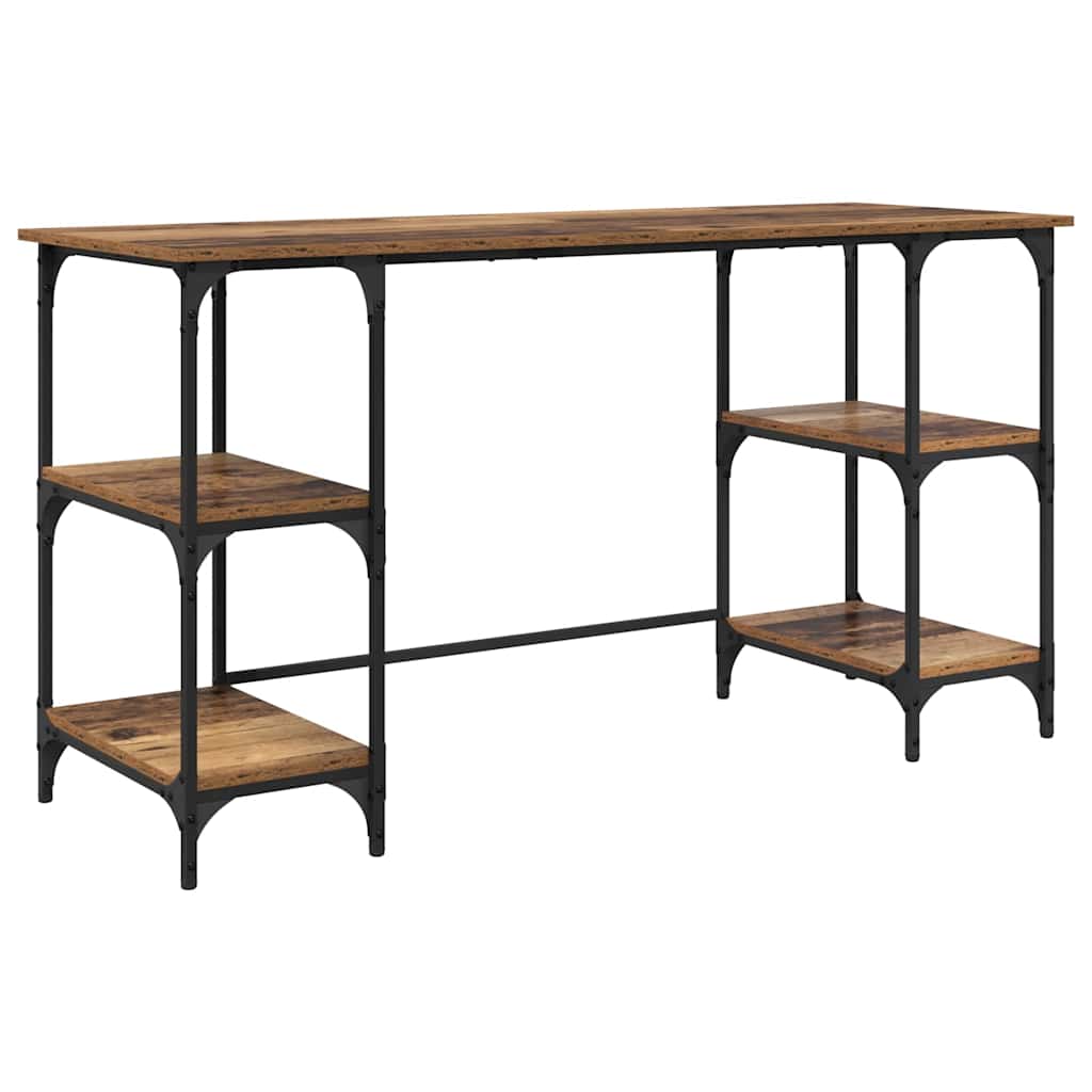 Bureau met plank Oud Hout 140 x 50 x 75 cm Bewerkt hout