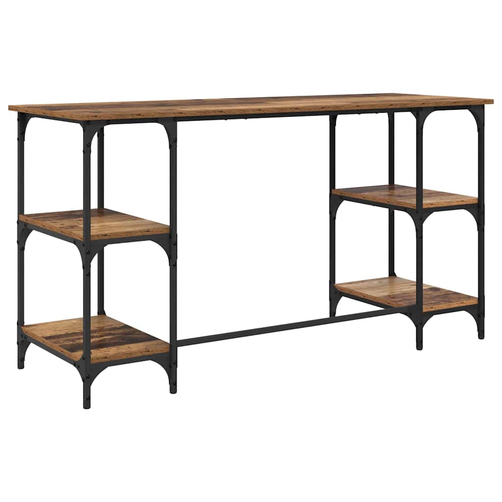 Bureau met plank Oud Hout 140 x 50 x 75 cm Bewerkt hout