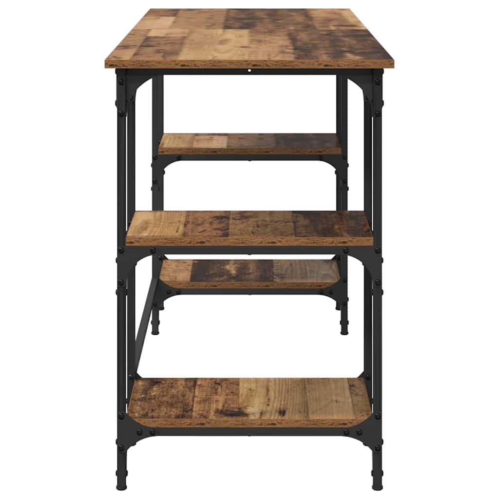 Bureau met plank Oud Hout 140 x 50 x 75 cm Bewerkt hout