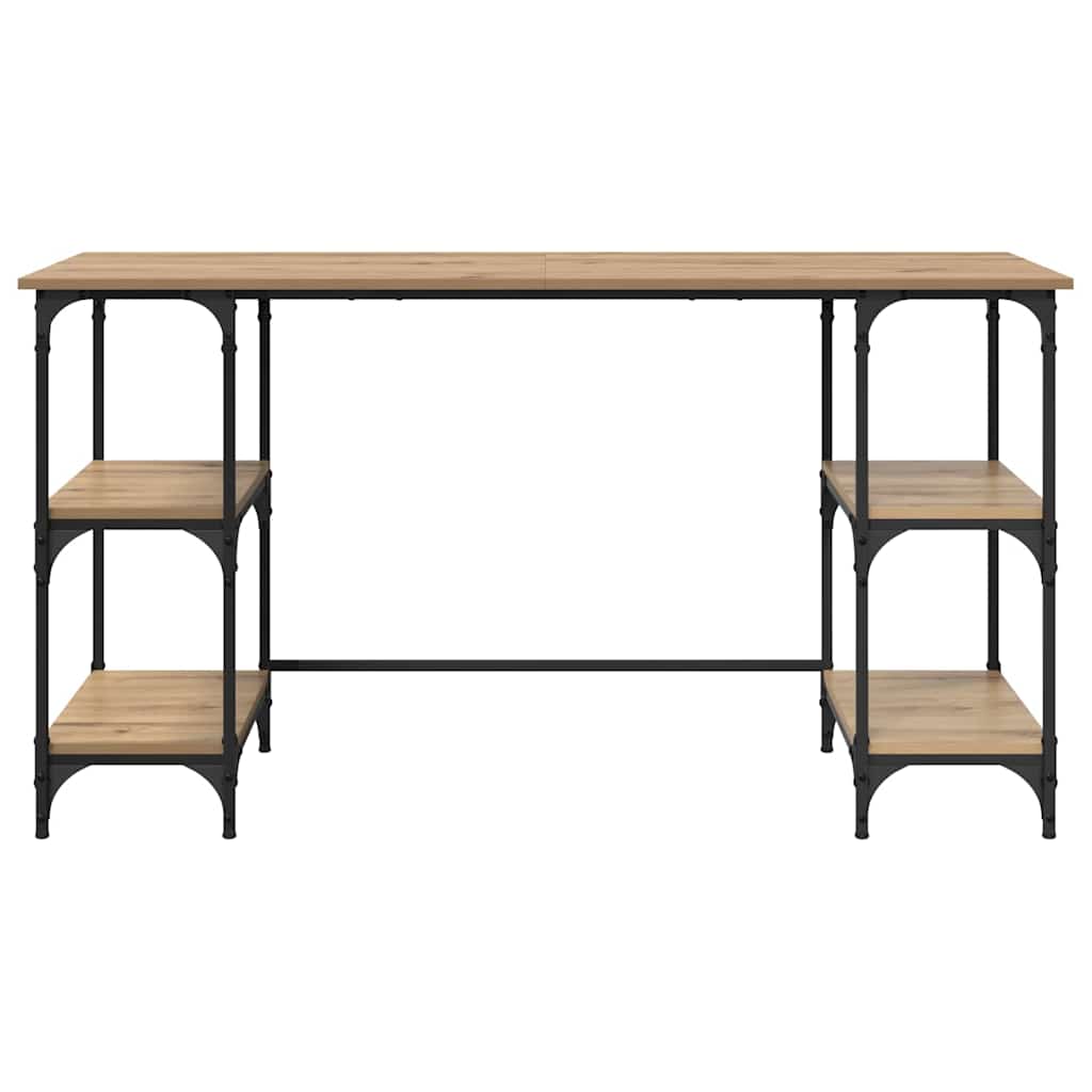 Bureau met plank Artisan Eiken 140 x 50 x 75 cm Bewerkt hout
