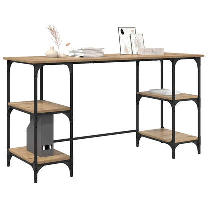 Bureau met plank Artisan Eiken 140 x 50 x 75 cm Bewerkt hout