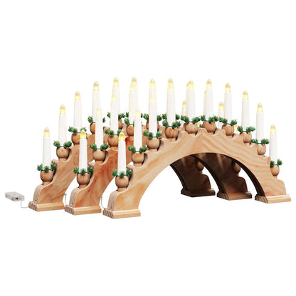 Kerst Kaarsenboog met 10 LED Kaarsen 3 pcs Bruin 47 x 5 x 29 cm