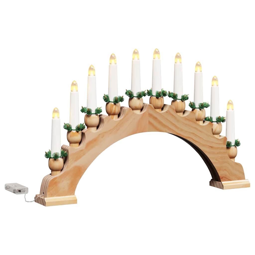 Kerst Kaarsenboog met 10 LED Kaarsen 3 pcs Bruin 47 x 5 x 29 cm