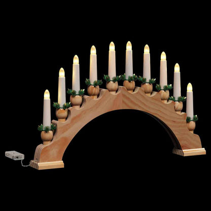 Kerst Kaarsenboog met 10 LED Kaarsen 3 pcs Bruin 47 x 5 x 29 cm