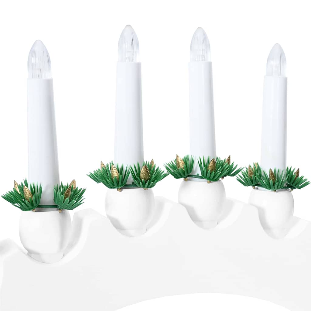 Kerst Kaarsenboog met 10 LED Kaarsen 3 pcs Wit 47 x 5 x 29 cm