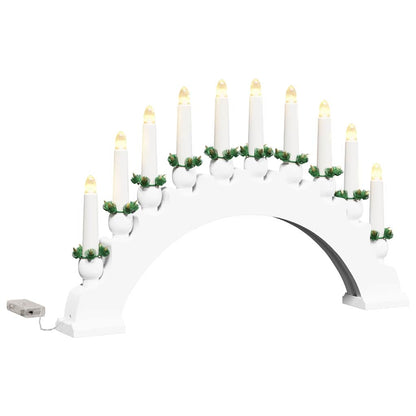 Kerst Kaarsenboog met 10 LED Kaarsen 3 pcs Wit 47 x 5 x 29 cm