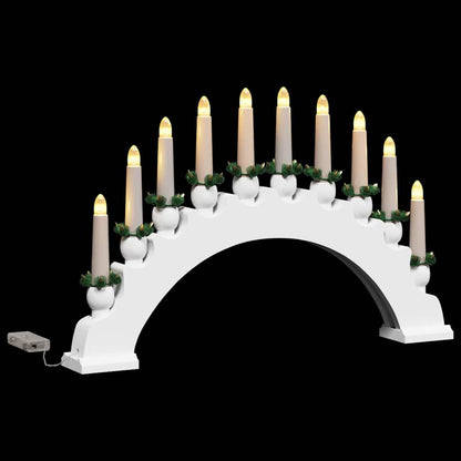 Kerst Kaarsenboog met 10 LED Kaarsen 3 pcs Wit 47 x 5 x 29 cm