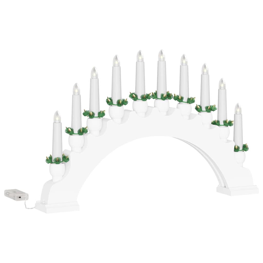 Kerst Kaarsenboog met 10 LED Kaarsen 3 pcs Wit 47 x 5 x 29 cm