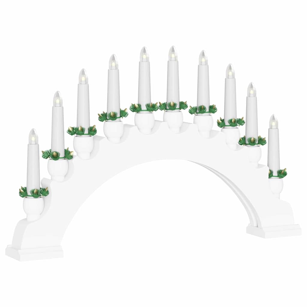 Kerst Kaarsenboog met 10 LED Kaarsen 3 pcs Wit 47 x 5 x 29 cm