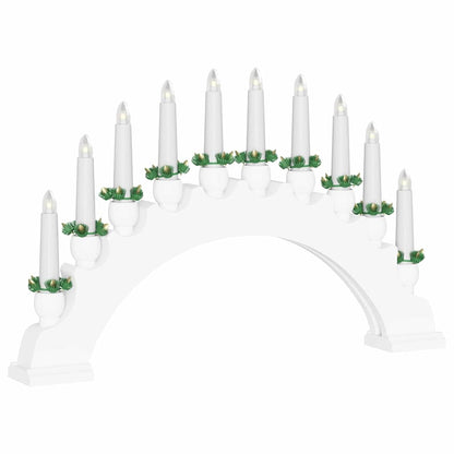 Kerst Kaarsenboog met 10 LED Kaarsen 3 pcs Wit 47 x 5 x 29 cm