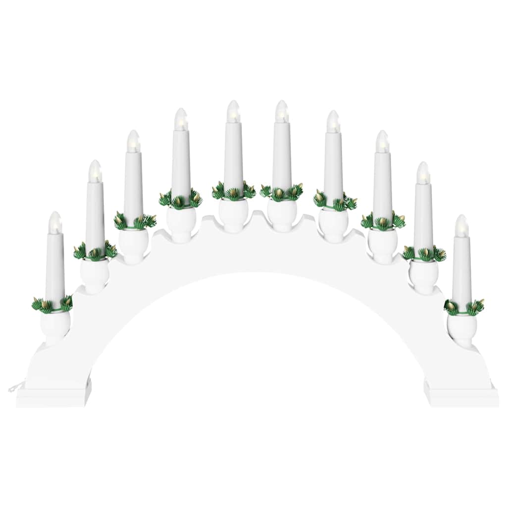Kerst Kaarsenboog met 10 LED Kaarsen 3 pcs Wit 47 x 5 x 29 cm