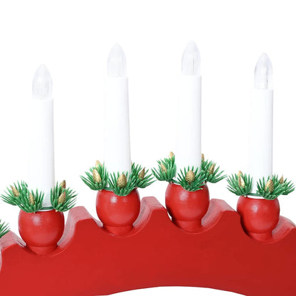 Kerst Kaarsenboog met 10 LED Kaarsen 3 pcs Rood 47 x 5 x 29 cm