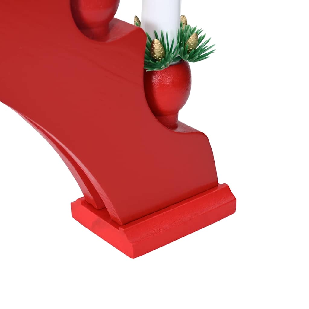 Kerst Kaarsenboog met 10 LED Kaarsen 3 pcs Rood 47 x 5 x 29 cm