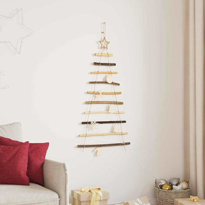 Kerstboom met 30 LED Naturel 90 cm massief essenhout