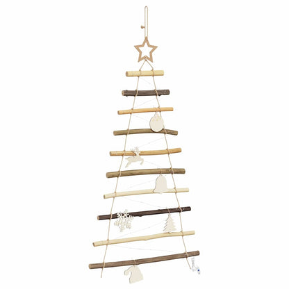 Kerstboom met 30 LED Naturel 90 cm massief essenhout