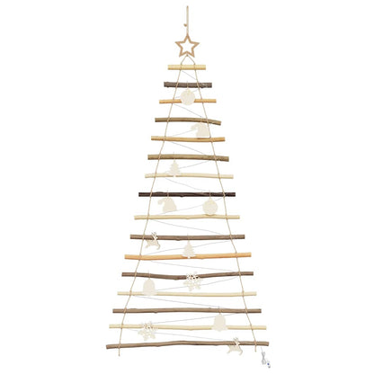 Kerstboom met 50 LED Naturel 120 cm massief essenhout