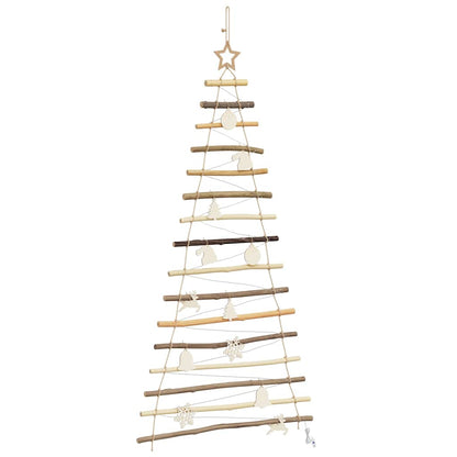 Kerstboom met 80 LED Naturel 150 cm massief essenhout