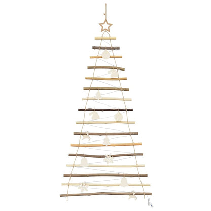 Kerstboom met 80 LED Naturel 150 cm massief essenhout