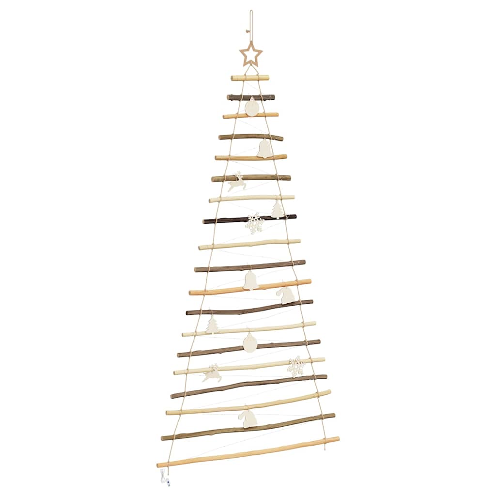 Kerstboom met 100 LED Naturel 180 cm massief essenhout