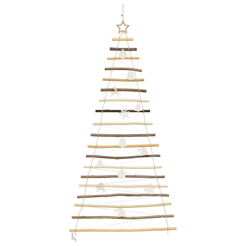 Kerstboom met 100 LED Naturel 180 cm massief essenhout