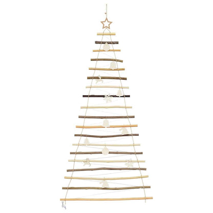 Kerstboom met 100 LED Naturel 180 cm massief essenhout