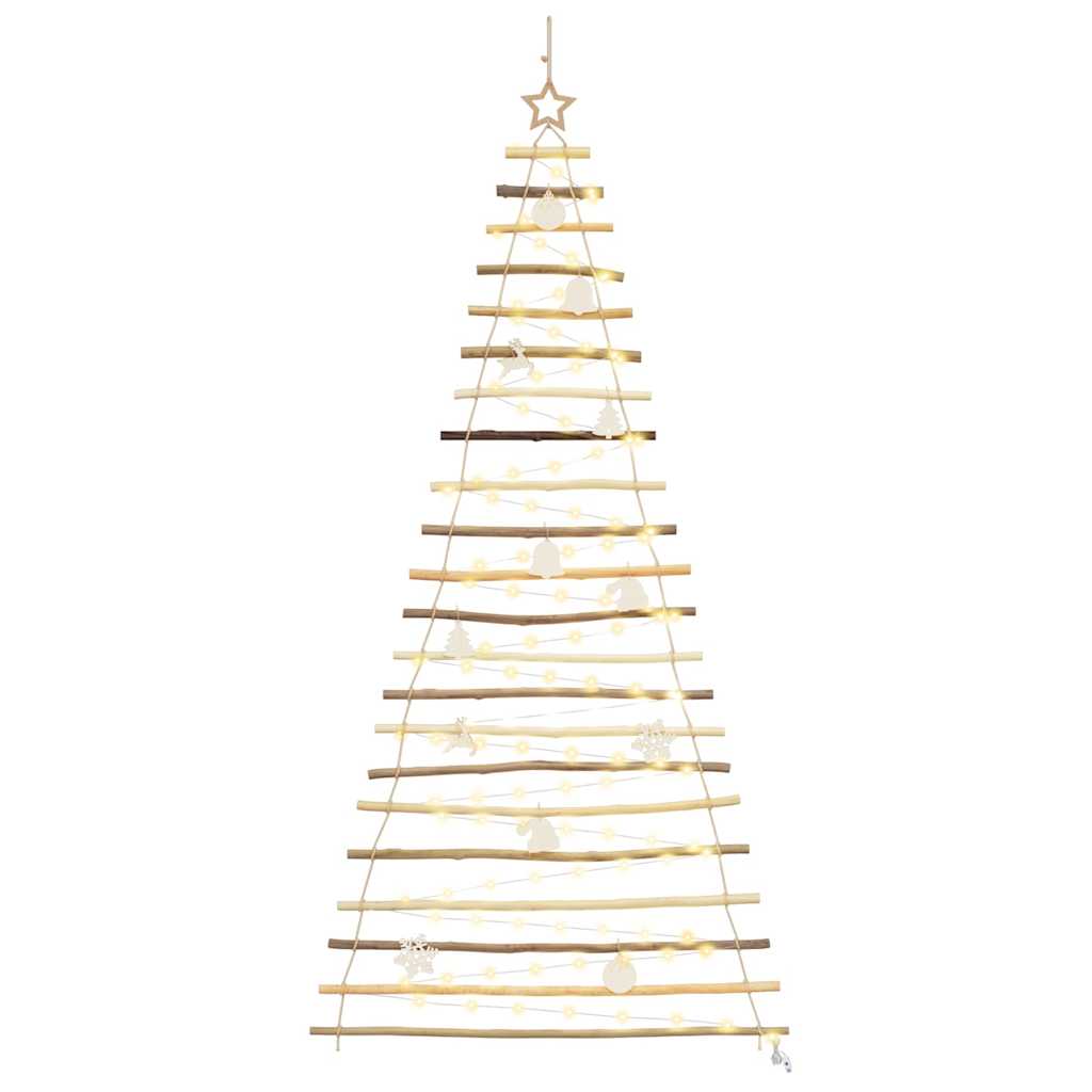 Kerstboom met 130 LED Naturel 210 cm massief essenhout