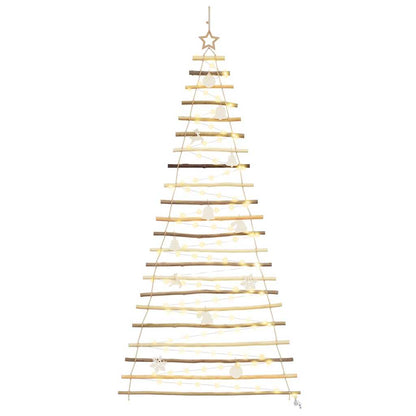 Kerstboom met 130 LED Naturel 210 cm massief essenhout
