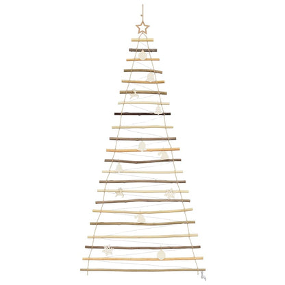 Kerstboom met 130 LED Naturel 210 cm massief essenhout