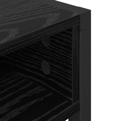 Bureau met opslag Zwart Eiken 100 x 50 x 75 cm Bewerkt hout