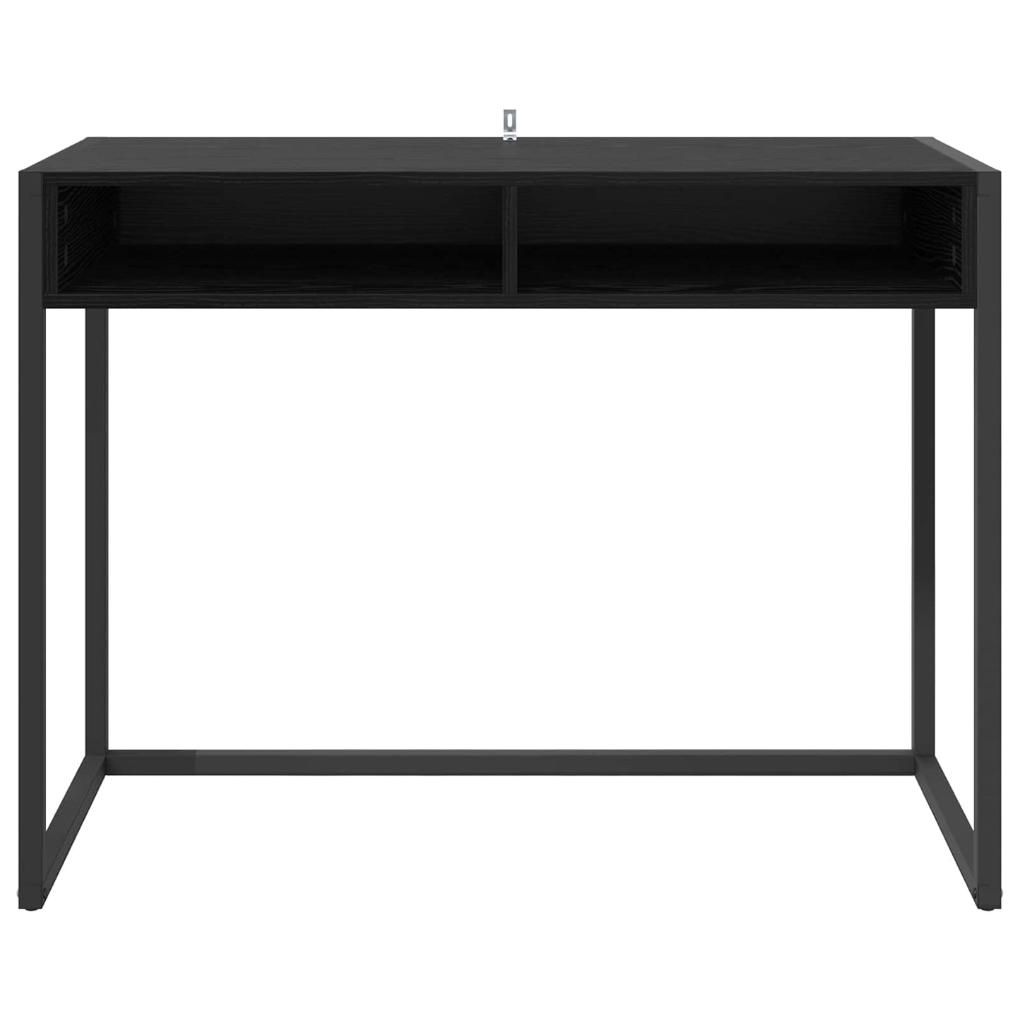 Bureau met opslag Zwart Eiken 100 x 50 x 75 cm Bewerkt hout