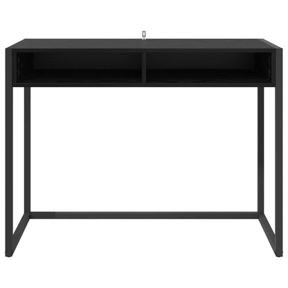 Bureau met opslag Zwart Eiken 100 x 50 x 75 cm Bewerkt hout