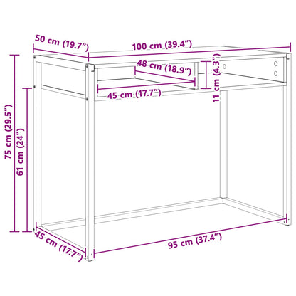 Bureau met opslag Sonoma 100 x 50 x 75 cm Bewerkt hout