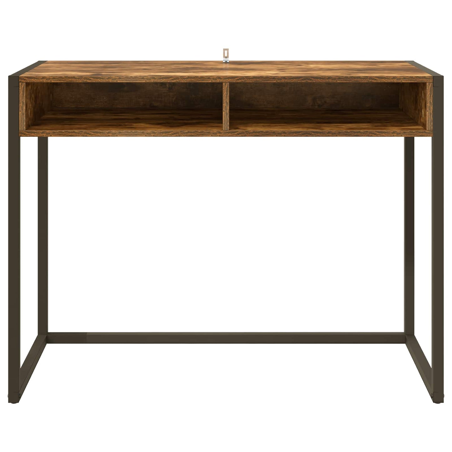 Bureau met opslag Rook Eik 100 x 50 x 75 cm Bewerkt hout