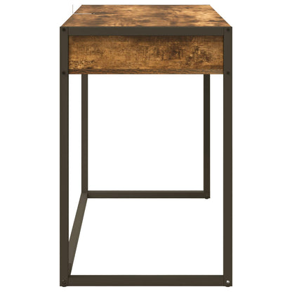 Bureau met opslag Rook Eik 100 x 50 x 75 cm Bewerkt hout