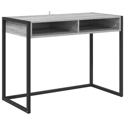 Bureau met opslag Grijs Sonoma 100 x 50 x 75 cm Bewerkt hout