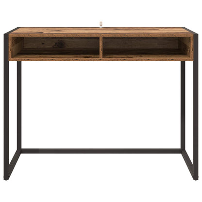 Bureau met opslag Oud Hout 100 x 50 x 75 cm Bewerkt hout