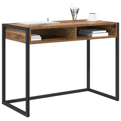 Bureau met opslag Oud Hout 100 x 50 x 75 cm Bewerkt hout
