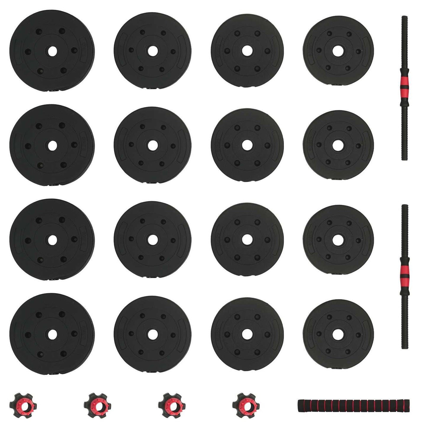 2-in-1 Halter Set Zwart en Rood 121 x 19,5 x 19,5 cm