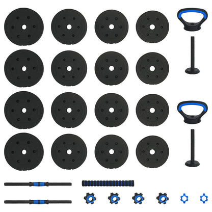 4-in-1 Halterset Zwart en Blauw 121 x 19,5 x 19,5 cm
