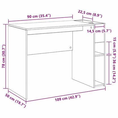 Bureau Beton Grijs 109 x 50 x 78 cm Bewerkt hout