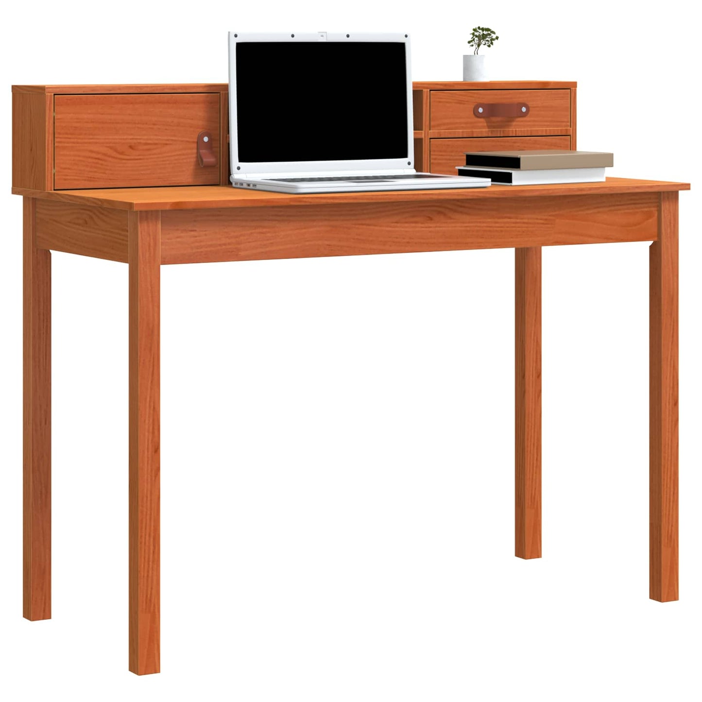 Bureau met lade Wasbruin 110 x 50 x 93 cm Massief Grenen Hout