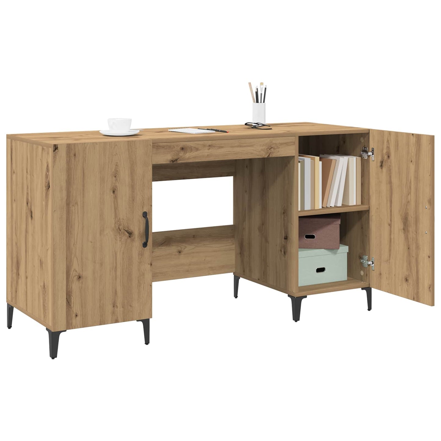 Bureau Ambachtelijk eiken 140 x 50 x 75 cm Bewerkt hout