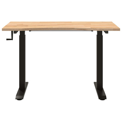 Bureau Zwart en natuurlijk 120 x 60 cm Massief Eikenhout