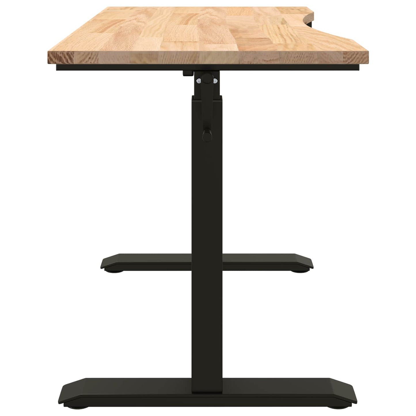 Bureau Zwart en natuurlijk 120 x 60 cm Massief Eikenhout