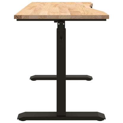 Bureau Zwart en natuurlijk 120 x 60 cm Massief Eikenhout