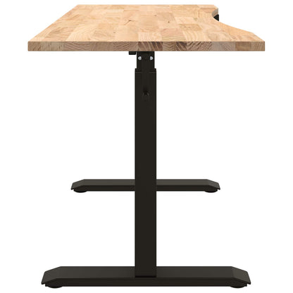 Bureau Zwart en natuurlijk 140 x 60 cm Massief Eikenhout