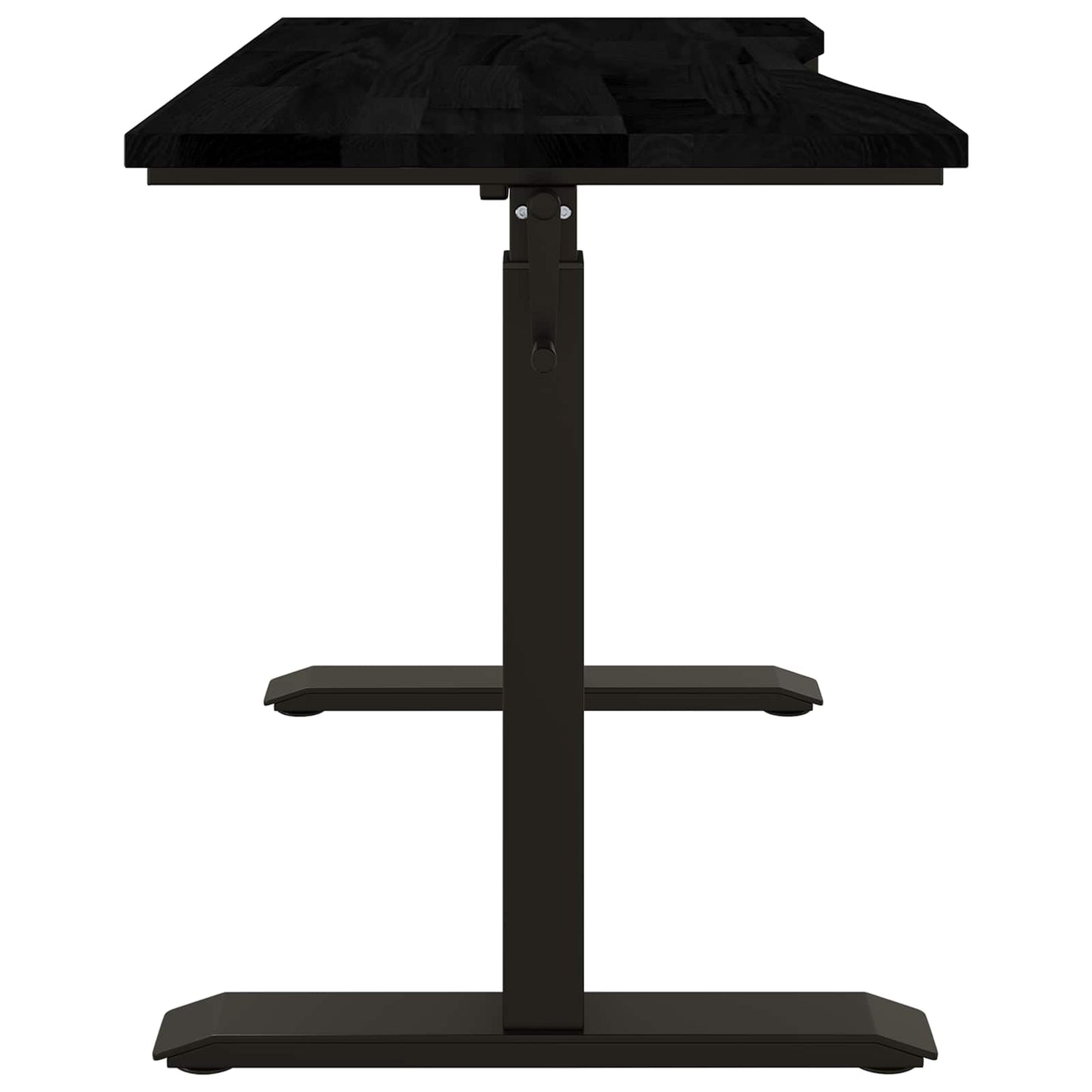 Bureau Zwart en Donkerbruin 120 x 60 cm Massief Eikenhout