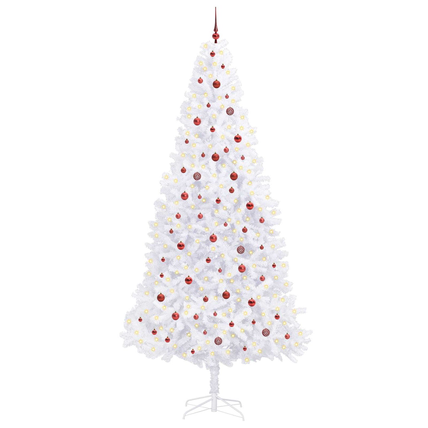 Kunstkerstboom met 300 LED Wit 300 cm PVC en staal