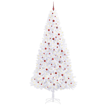 Kunstkerstboom met 300 LED Wit 300 cm PVC en staal