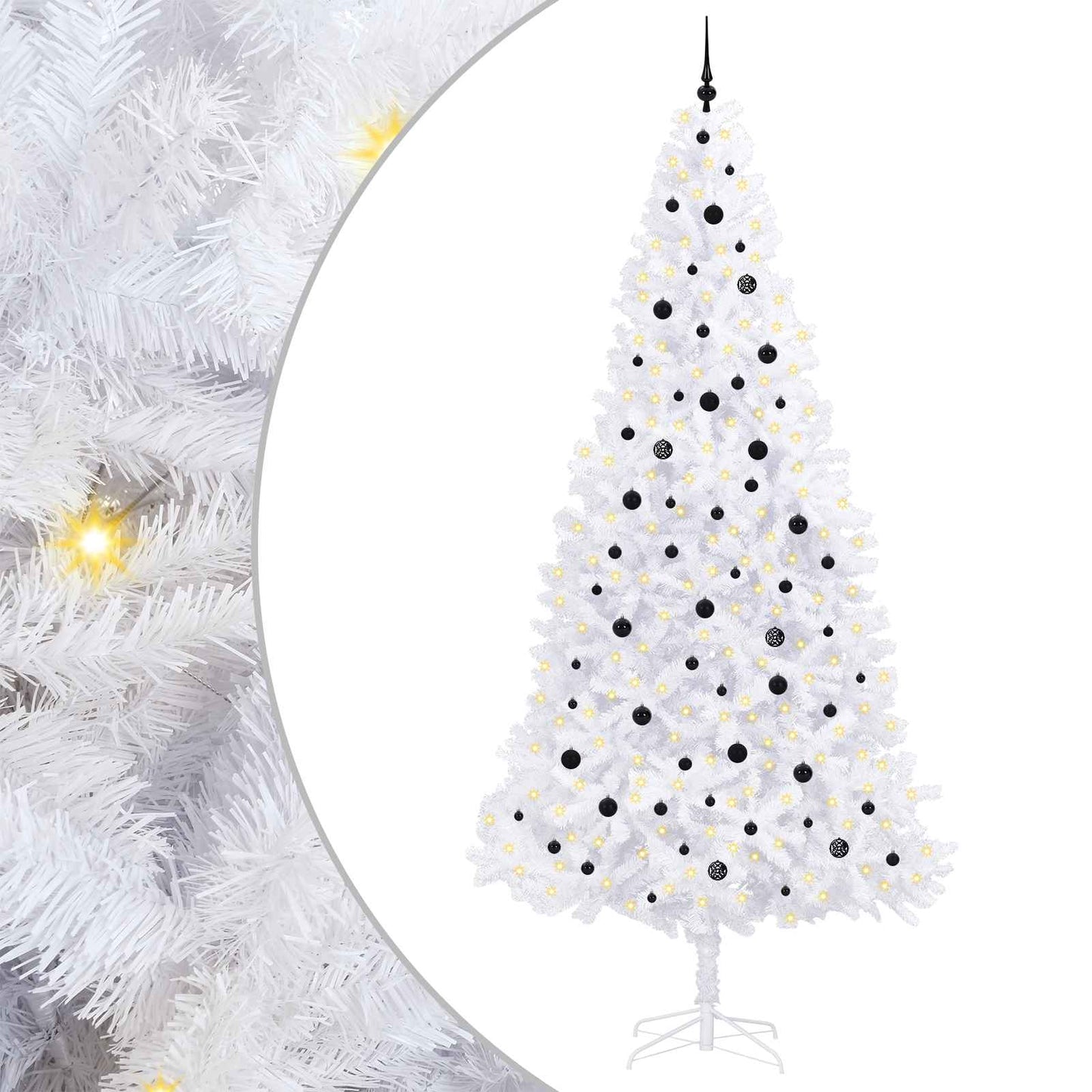 Kunstkerstboom met 300 LED Wit 300 cm PVC en staal